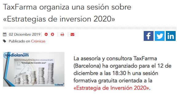 "#Taxfarma organiza una sesión sobre "Estrategias de Inversion 2.020" con la participación de <a href="/LucaLazzarini/">Luca Lazzarini</a> y <a href="/MRappanello/">Mario Rappanello</a> de <a href="/BancoMediolanum/">Banco Mediolanum</a> via  <a href="/elfarma20/">elfarma20</a>  ow.ly/wP1P50xriD9