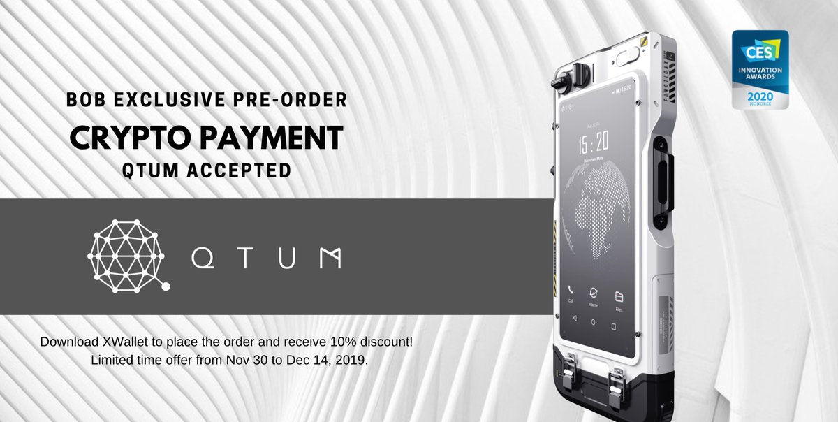 Woot! You can use $QTUM <a href="/QtumOfficial/">Qtum</a> to pre-order the world’s first @FUNCTIONX_IO
 #blockchain-powered smartphone #BlokOnBlok (BOB) from now till Dec 14. Place your order now and get 10% discount in #XWallet for limited time only! For more #BOB details 👉🏻 medium.com/functionx/a-cl…