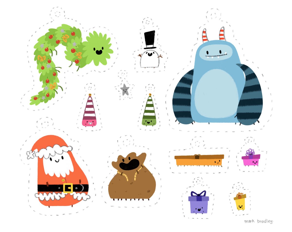 Oh my gosh, this is the best tweet EVER! If anyone would like to print and cut out their own little Christmas Bugbops, I’ve made a version with some more space between them and added cutting guides :)