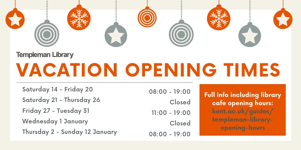 Sticking around on campus during winter vacation? Save this image and you’ll always know when you can pop in and escape from the cold!