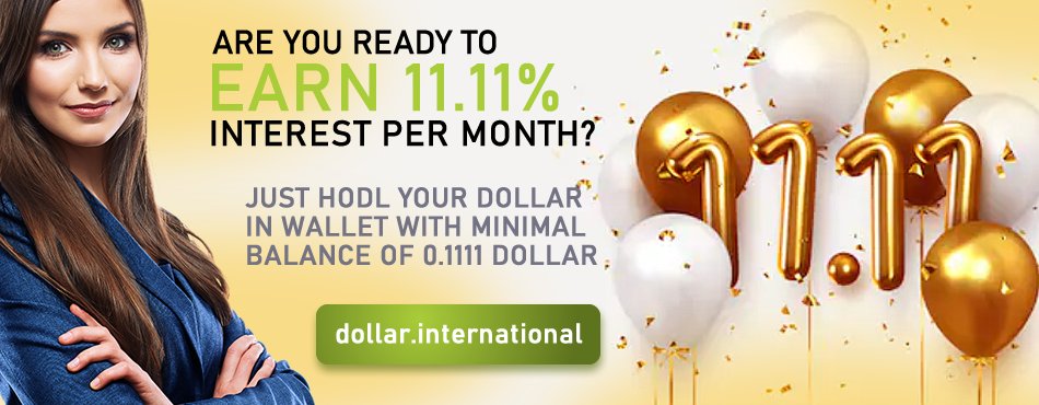 DollarInt's tweet photo. 💵 $1111 $DOLLAR #Giveaway 💵

🎁 One person gets $1111 in $DOLLAR 🎁

➡️  Easy rules:  ⬅️

✅ Like and Retweet
✅ Follow @DollarInt 
✅ Tag 5 friends
✅ Comment your $DOLLAR address from @Lobstrco 

Random winner announced here 31/12/2019.

🍀 Good Luck 🍀 https://t.co/ZVgv4BYuaf