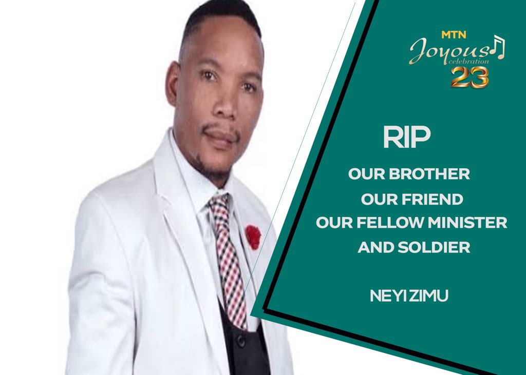 He touched and healed many people with his music.

You walked your journey and now you rest eternally pain free. 

You’ve represented the Kingdom so well. 

Sleep well Ps Neyi Zimu we will see you in the morning 
#RIPNeyiZimu