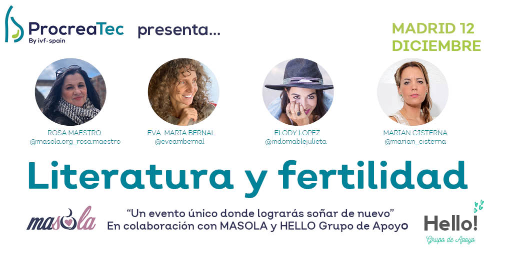 ProcreaTec_en's tweet image. Encuentro para pacientes en #Madrid, el 12 de Diciembre a las 17:30 horas!!
En Impact Hub Picasso, Plaza Pablo Ruiz Picasso, 1, 28020 Madrid
No te pierdas este evento ! Plazas limitadas!
Puedes inscribirte a través del enlace:
bit.ly/2OJ1H5t