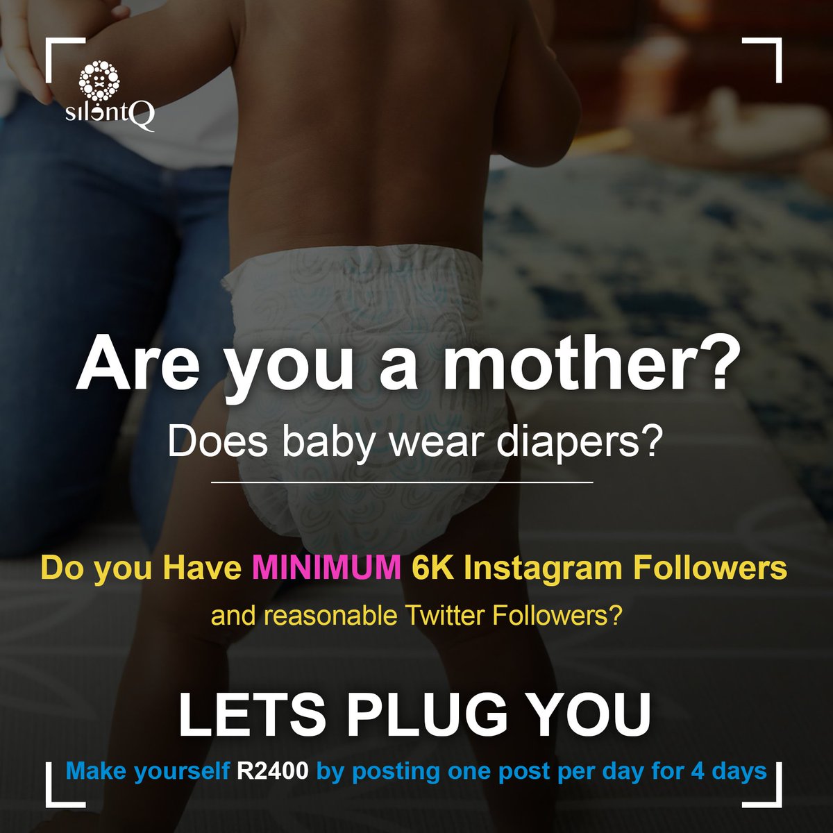 🚨🚨🚨🚨🚨🚨Here is a plug🚨🚨🚨🚨
 ONLY FOR LADIES. 
If you are a Mother and have atleast 6k Followers on IG,  R2400 is up for grabs. If your Meet the Requirements DM me <a href="/silentical/">🔥Impilo ka Lova🔥(MBA)</a> your IG handle and Contacts.. RT FOR AWARENESS