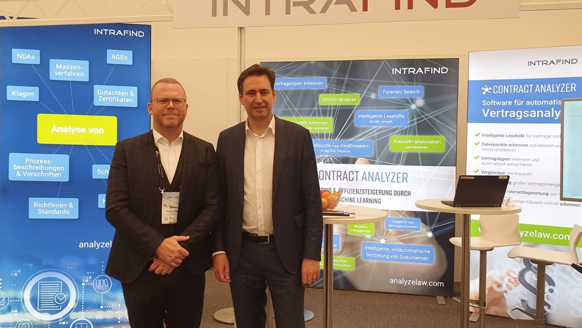Auf der Legal Revolution durfte Franz Kögl gestern einen besonderen Gast am IntraFind Stand begrüßen: Georg Eisenreich, den Bayerischen Justizminister. Er zeigte sich begeistert darüber, dass auch es auch in München Legal Tech-Unternehmen gibt. #legaltech #legalrevolution