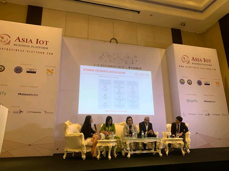 atommyanmar's tweet photo. Our Chief Business Officer, Daw Yin Yin Htay @carolinehtay  participated as a keynote panelist at the 34th Edition of Asia IoT Business Platform earlier this week to discuss about the current state of development and opportunities for #DigitalMyanmar https://t.co/avydmCWQIV
