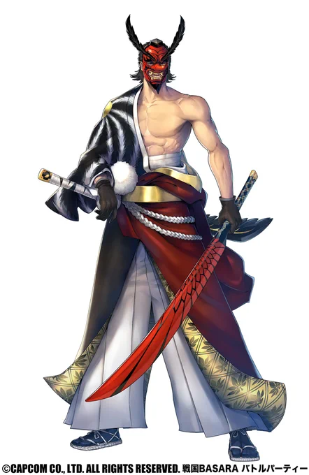 【お仕事情報】カプコン様より配信中のスマホアプリ「戦国BASARA バトルパーティー」にて本日から実装されました「天狗仮面」の立ち絵イラストを描かせていただきました!デザインはカプコンさんです。どうぞよろしくお願いします! https://t.co/YucHvbJHPf    #戦国BASARA #バトパ 