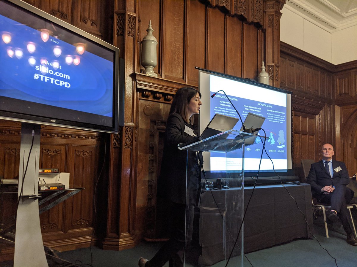 TFTConsultants's tweet photo. #Climate predictions forecast warmer, wetter winters and hotter, drier summers - @hnewman100 explains how green and blue infrastructure can benefit #urban cooling, drainage and boost mental health too #TFTCPD https://t.co/zt9HSsXDS3