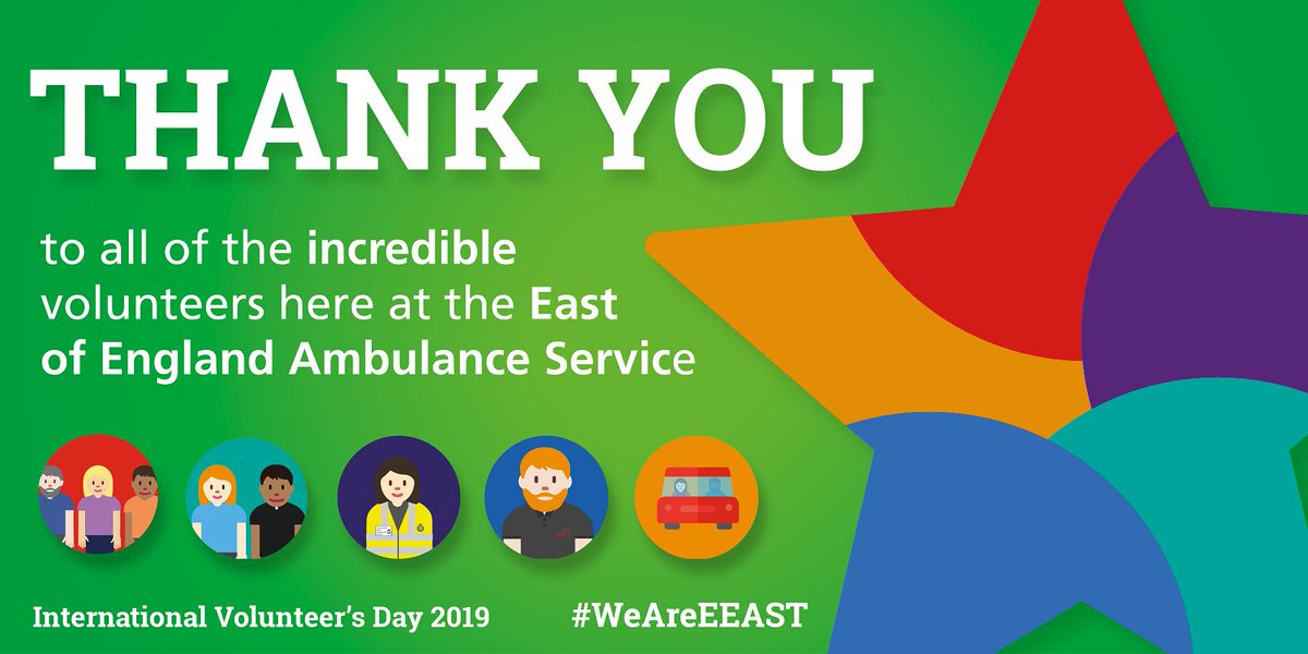 EastEnglandAmb's tweet photo. THANK YOU to all our incredible volunteers across the region – you make a real difference! We couldn’t do it without you. #InternationalVolunteersDay https://t.co/eCg3QgGVVY