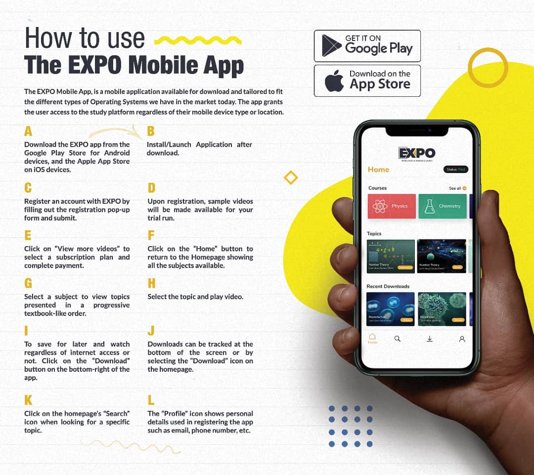 MyEXPOApp's tweet photo. So we launched the EXPO mobile application on Monday and the amazing part?

We're currently running a discount on the premium package. What this means is that with just a thousand naira, you can access the EXPOverse... https://t.co/coTihGtnaq