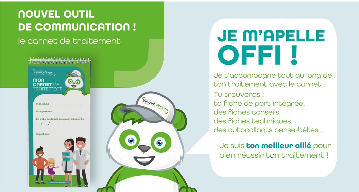 Innovapharm_Fr's tweet photo. Connaissez-vous notre nouvel outil de communication ?
Ce carnet motive le patient tout au long de son traitement !

#Adoptezlefonctionnel avec Laboratoires Innova Pharm ! 🐼 https://t.co/ScB0TjpdSi