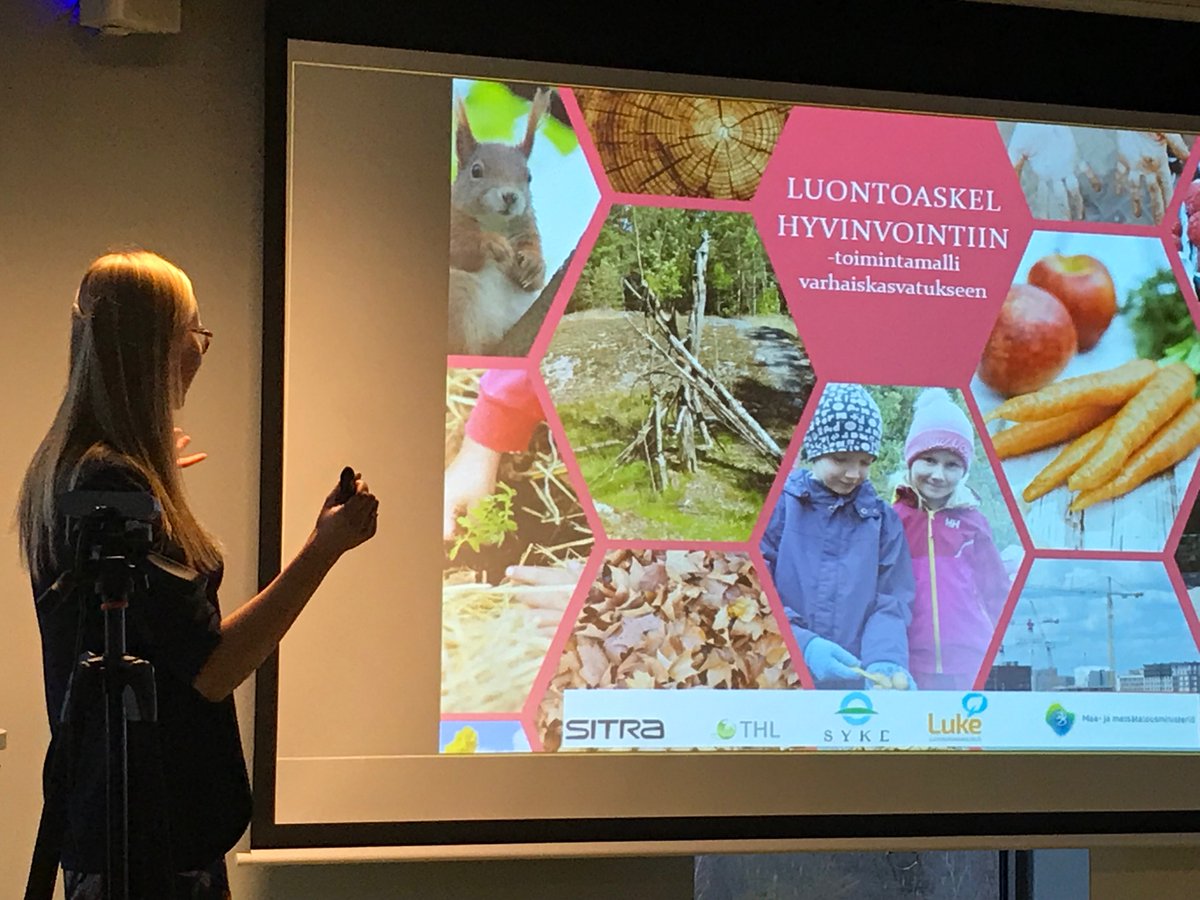 Luontoaskel hyvinvointiin -hankkeen loppuseminaari Sitrassa. Hankkeessa syntyi päiväkodeille inspiroiva toimintamalli, josta löytyy vinkkejä ilon kautta tapahtuvaan lasten ruokakasvatukseen ja luontosuhteen vahvistamiseen ja ruokahävikin vähentämiseen. Kannattaa tutustua!