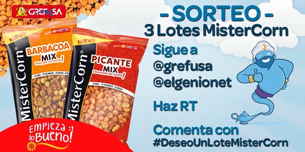 elgenionet's tweet photo. Deseadores!!✨

Lo prometido es deuda y…además, ¡vais a poder probar los dos Mix de MisterCorn! 😋😋😋😋😋😋😋

⚠️SORTEO de 3 lotes!!🎁🎁🎁
Pero qué ricooooooooo

❇️PARTICIPAD‼️

1️⃣Seguid a:
➡️@grefusa
➡️@elgenionet

2️⃣Haced RT

3️⃣Comentad con:
#DeseoUnLoteMisterCorn 

Vamosss!! https://t.co/drBhP4t7lX