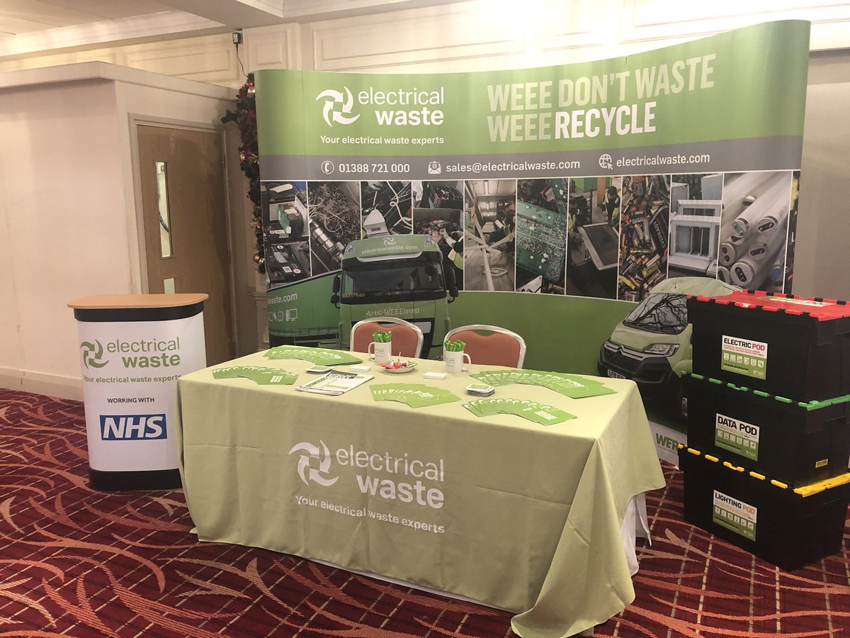 thewasteexperts's tweet photo. Today Liam Oudnie and Emma Hailes are attending the @NPAGUK Waste & Sustainability Conference to engage with @NHSuk Professionals around the topic of WEEE #NHS #ewaste #WEEE #EWRG #recycling #sustainability https://t.co/PbuUG5Rcgb