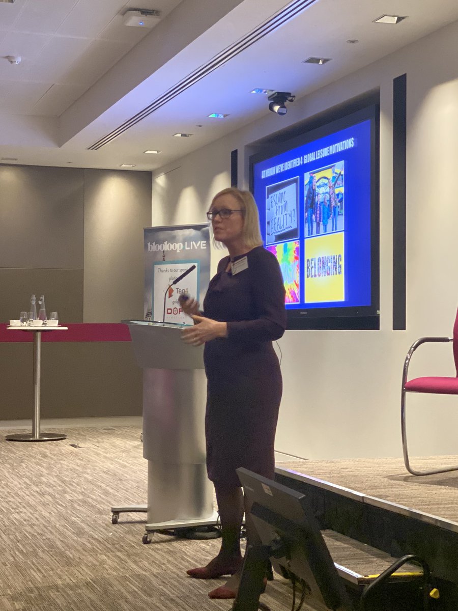 Blooloop's tweet image. Merlin Entertainment’s Fiona Eastwood “it’s about escapism for families- away from homework, stress, brexit, escaping from reality” #blooloopLIVE
