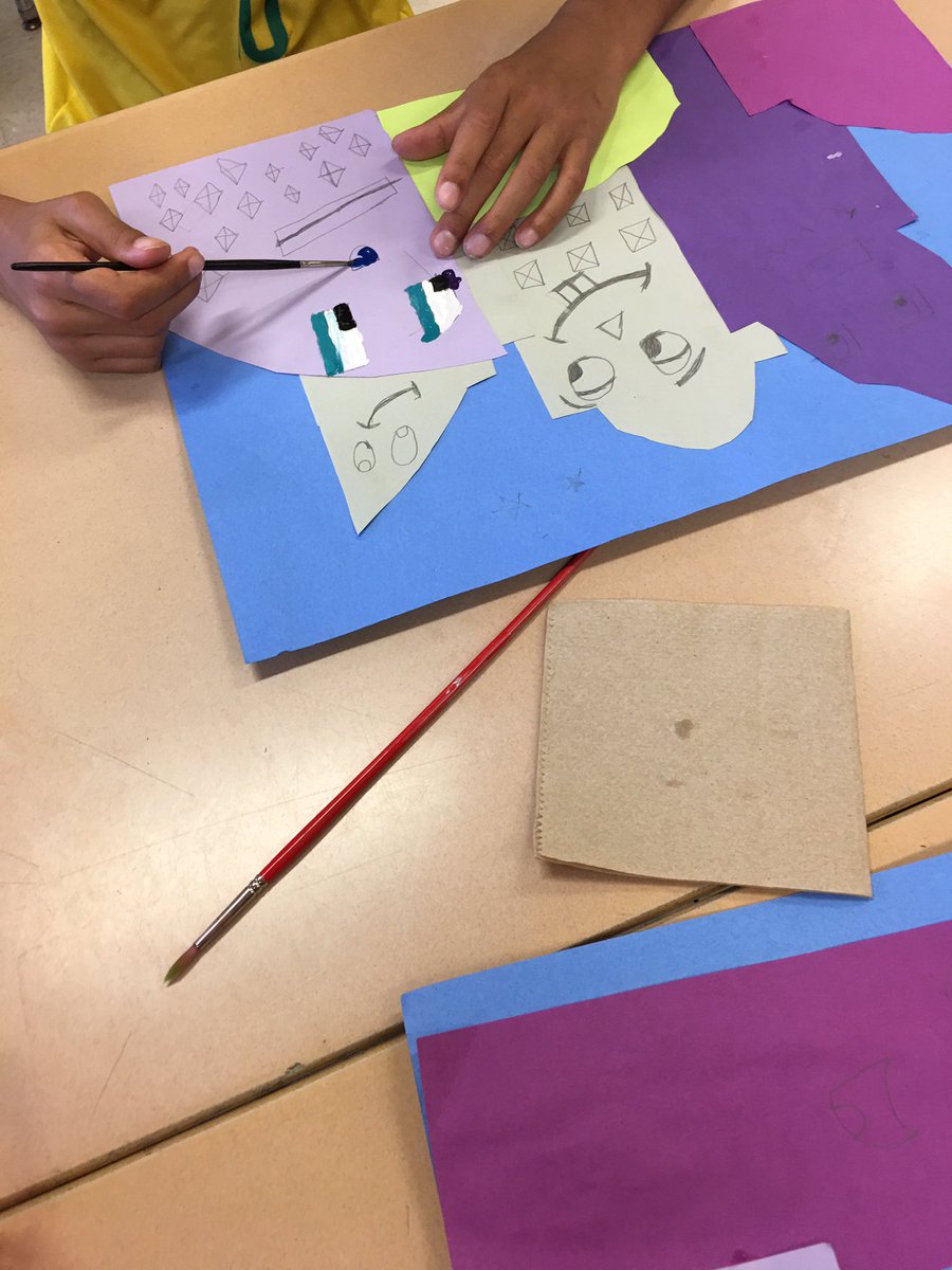 Third grade artists are adding color to their cityscapes inspired by James Rizzi