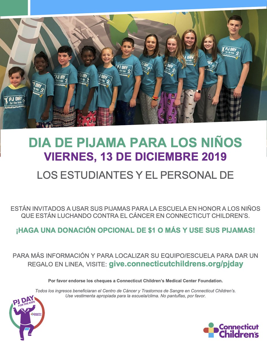 EHHS will be participating in "PJ Day For The Kids" on Friday 12/13. Students are asked to donate $1 and wear pajamas to school to support children dealing with cancer and blood disorders.  Pajamas must be appropriate for school and be aligned to school dress and grooming policy.