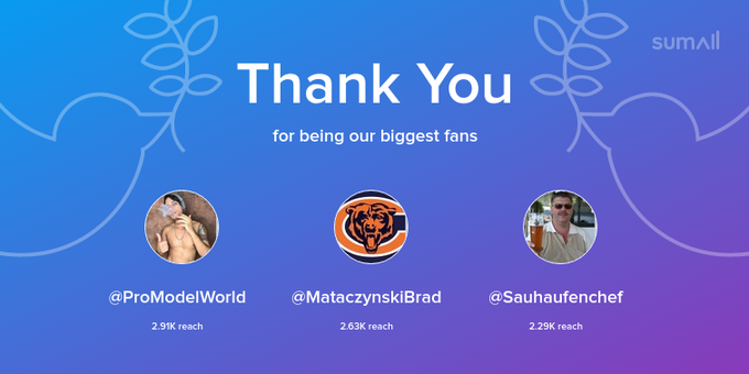 Our biggest fans this week: ProModelWorld, MataczynskiBrad, Sauhaufenchef. Thank you! via https://t.co/4Zd6Me12zB