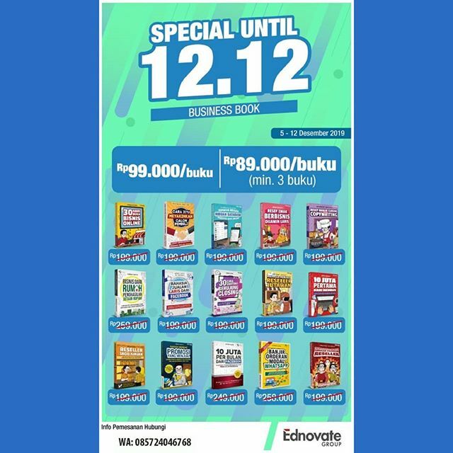 Pebisnis Online WAJIB punya buku-buku ini !! Mau cari Buku-buku Bisnis yang Lengkap dan Terjangkau ? Saya yakin Anda tidak menyesal mendapatkan info menarik ini

Semua pasti tau di moment HARBOLNAS 12.12 ini semua tempat belanja online pasti memberikan promosi nya besar2an

…