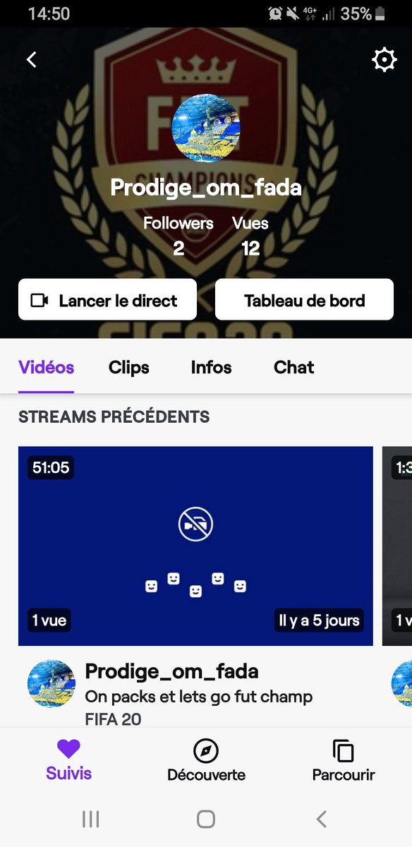 Venez sur ma chaîne twitch la team des joueur de fifa 20 je fait un live à 17h pour mes recompense fut champ et division rivals venez nombreux on parle de Fifa de foot et de tout ce que vous voulez a toute la team
