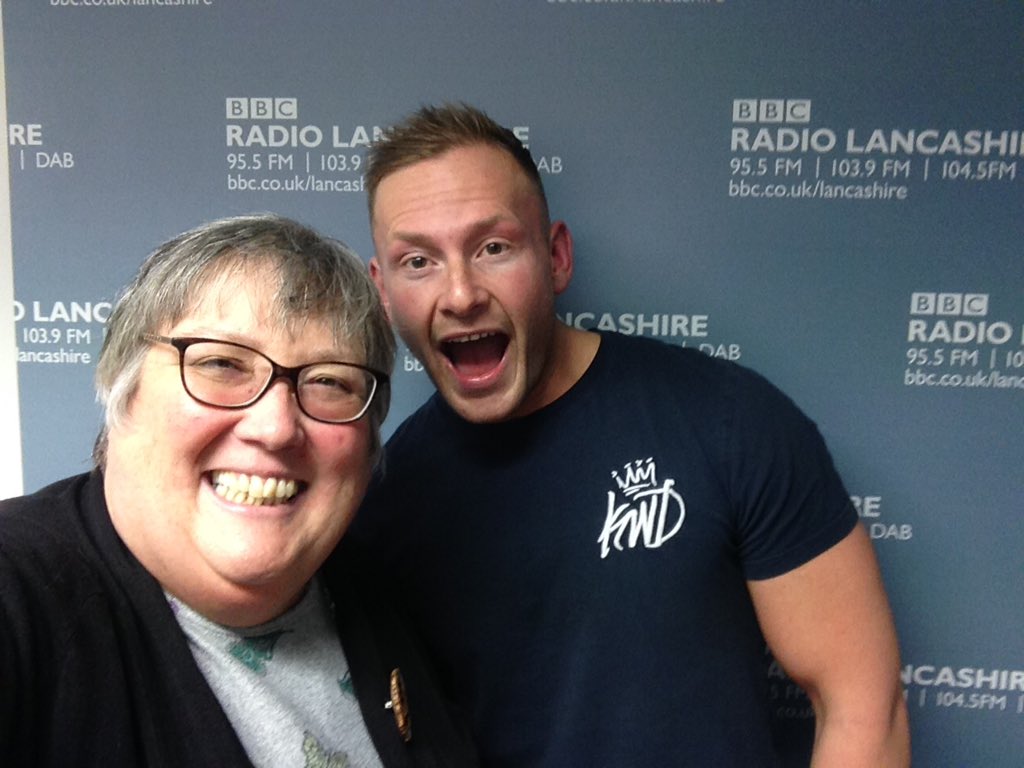 JJRadioRadio's tweet photo. Is it a #smackdown with "Nitro Nish" and "John Babyface The Living Legend" on @BBCLancashire's afternoon show? 
Great fun with @PCW_UK #wrestler #RossyRascal. 
He has a big #wrestling match with @bigtjustice Friday @TheBplTower. 
Great listen 🥋
📻➡️ https://t.co/XkqAjn8zPf https://t.co/OVMHLndqAJ
