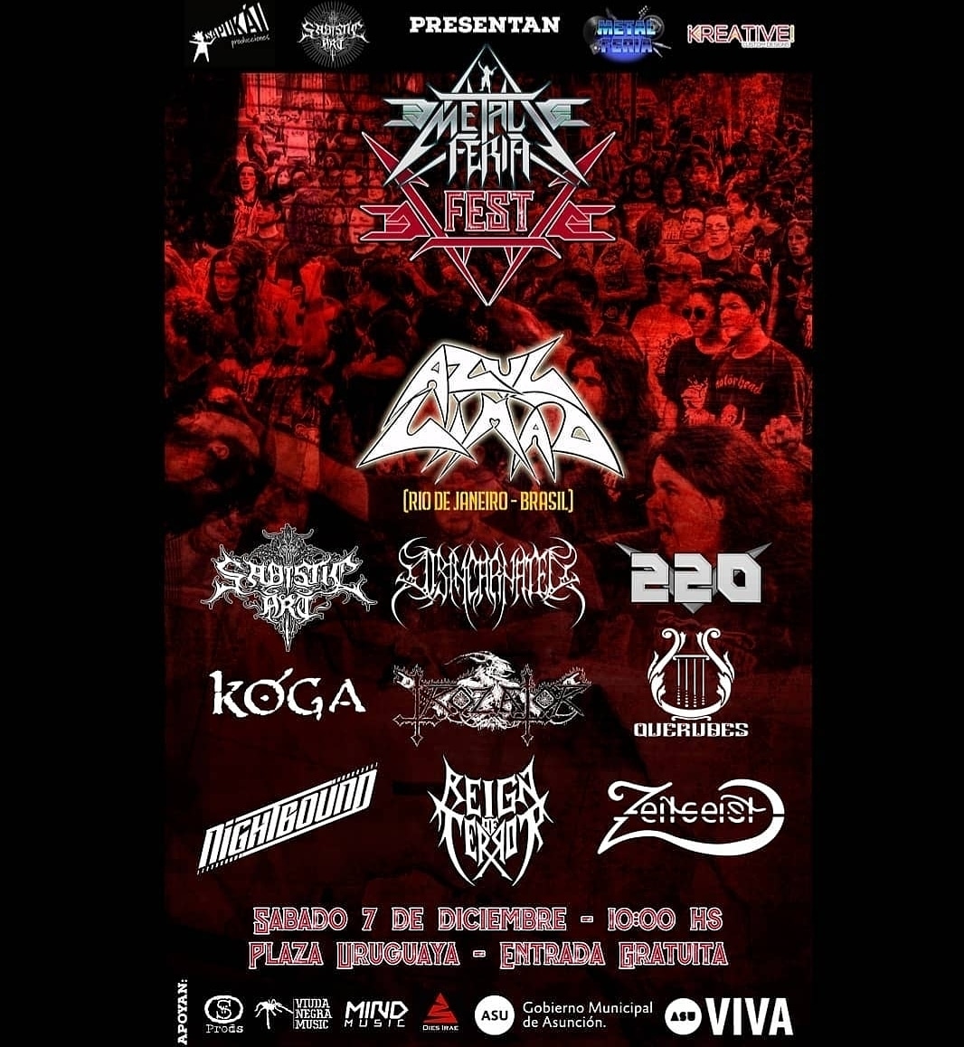 METAL FERIA FEST ANUNCIA SU QUINTA EDICIÓN CON BANDA INTERNACIONAL

Diez reconocidas bandas integran el potente cartel de la quinta edición del Metal Feria Fest, a llevarse a cabo el sábado 07 de diciembre desde las 10:00 h. en la Plaza Uruguaya.