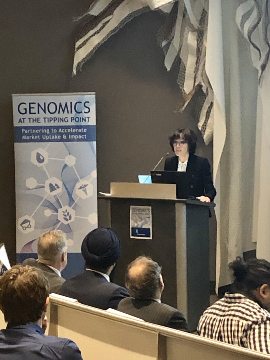 Stekeste's tweet photo. @ontariogenomics CEO Bettina Hamelin (@ONGenomicsCEO ) opening the 2019 Genomics at the Tipping Point Symposium. #ongenomics2019 

For every dollar invested by the province, @ontariogenomics leverages 20$ of investment from the sector

Cc: @PrabSarkaria https://t.co/gRAzWptLxi