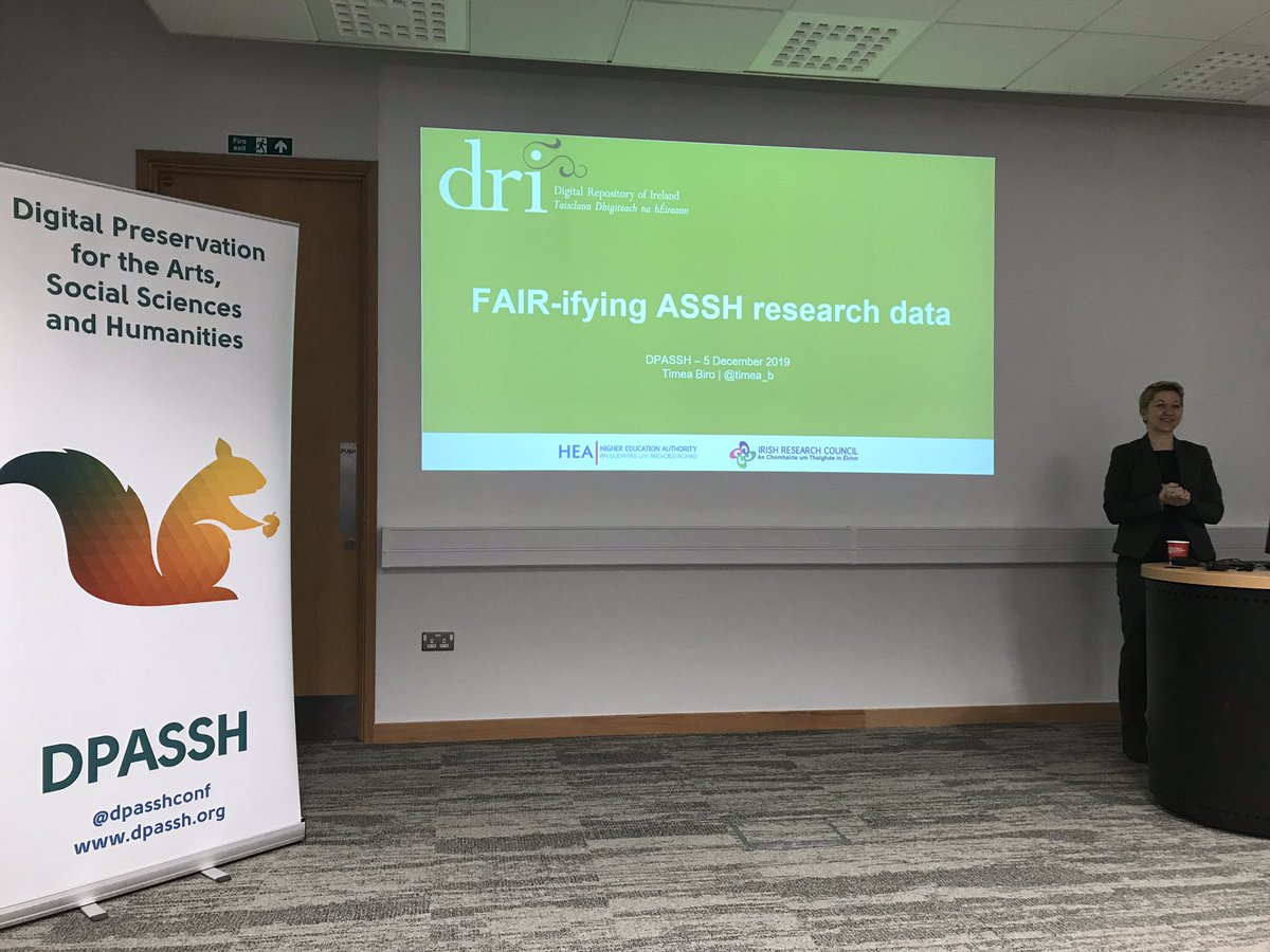 natalieharrower's tweet photo. Now Timea @Timea_B on FAIR-ifying ASSH research data. Good thing the previous talks agreed that we indeed do have data that needs to be preserved in the arts and #HSS! #DPASSH #DPASSH2019 https://t.co/AHDpb4HhsF