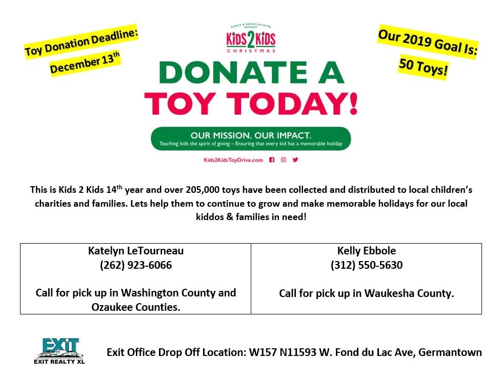 Kate_LeTourneau's tweet photo. Will you help us reach our goal by 12/13? We have 8 donations thus far which is a great start! Are you able to throw a $10-$15 toy in your cart this year for a child in need? If so, please consider donating to this great cause! Contact me or @WIhomesbykelly for more details. https://t.co/PaCZts602X