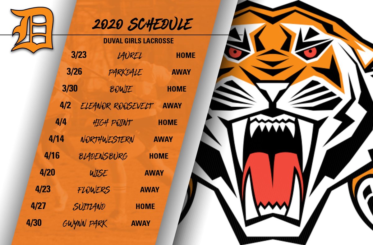 duvalglax's tweet photo. Our 2020 Schedule has been released. Let's get ready to do this! 💯💪💪🥍 https://t.co/OtzW2Fidkr