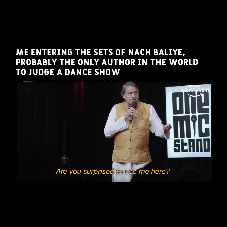 Loved @shashitharoor act on #OneMicStand on @primevideoin. Doing stand up is one those things on my bucket list! Scary and exciting at the same time! Maybe one day. 🤞