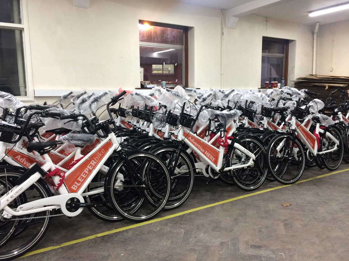 BleeperActive's tweet photo. Is it too early to be unwrapping Christmas presents? New bikes in our Northside base in @DCUalpha have begun to hit the streets. 🚲😎
#BleeperBike #bike #bikeshare #dublin #dcualpha #ireland #cycling #cyclist #bicycle #Christmas2019 https://t.co/Qp27AeciiE