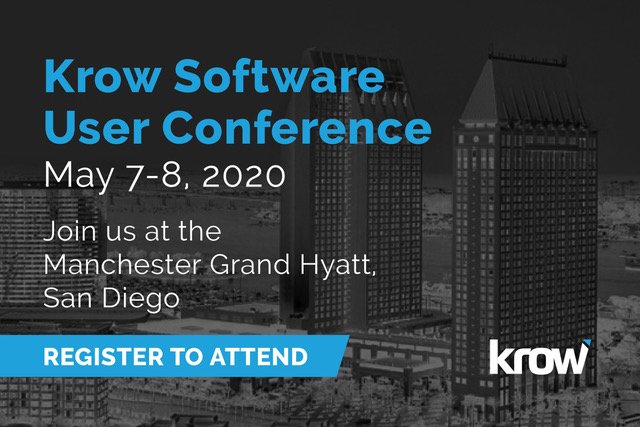 Join us in San Diego May 7-8, 2020 for our inaugural Krow User Conference. Learn and share best practices around running services businesses and using Krow PSA while connecting with your peers! Details here: hubs.ly/H0m5J5J0 #ProfessionalServices #PSA #KrowConference2020