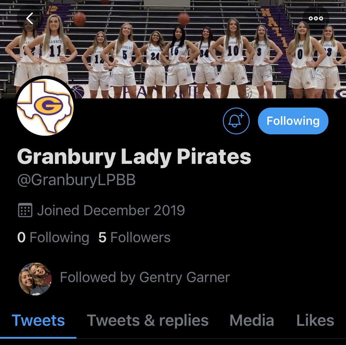 Hey everyone go follow the new Lady Pirate Basketball Twitter!! @GranburyLPBB