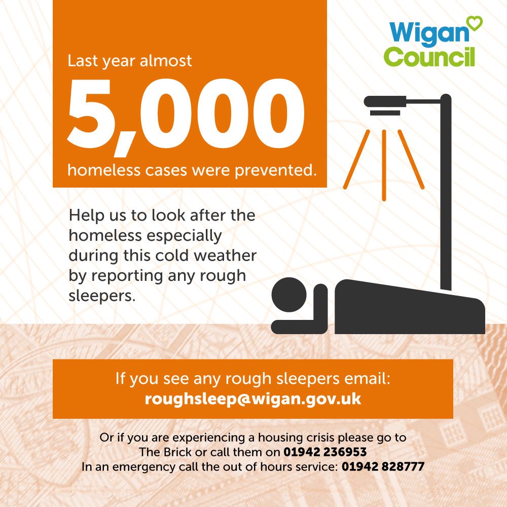 Wigan Council on Twitter "If you spot any rough sleepers please report