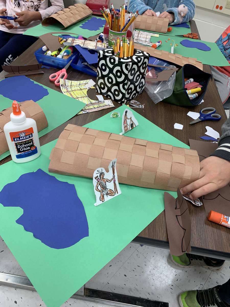 2nd grade learning about the Powhatan Tribe. Creating longhouses &amp; villages in Maker Space. <a href="/ALG_LCPS/">Algonkian Elementary</a>