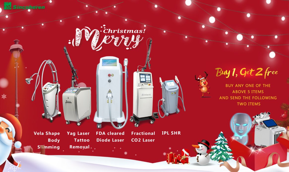 SincoherenE's tweet photo. Christmas promotion until Dec. 15th. Buy any one of our stationary machine to get a machine for free (hydrafacial or HIFU or teeth whtening machine), and add US$1000 to get a microneedle or skin analyzer, or add US$2000 to get a 4D HIFU. #hifu  #xmas #Christmas #beautydevice #ipl https://t.co/WnCX9M7M7v