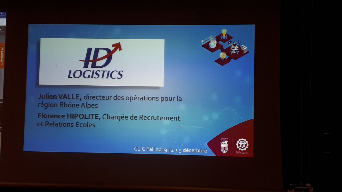 Lauréats du CLIC FALL 2019 <a href="/CentraleLyon/">Centrale Lyon</a> pour <a href="/IDLogisticsI/">ID Logistics</a>