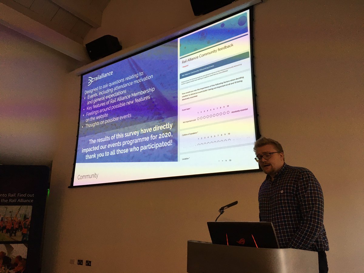 RBDcommunity1's tweet photo. @gtwbates shares some of the feedback from a recent community survey we sent out - some really interesting statistics coming through and demonstrating our rich engagement that members #RAevent https://t.co/OnW7U4YAkx