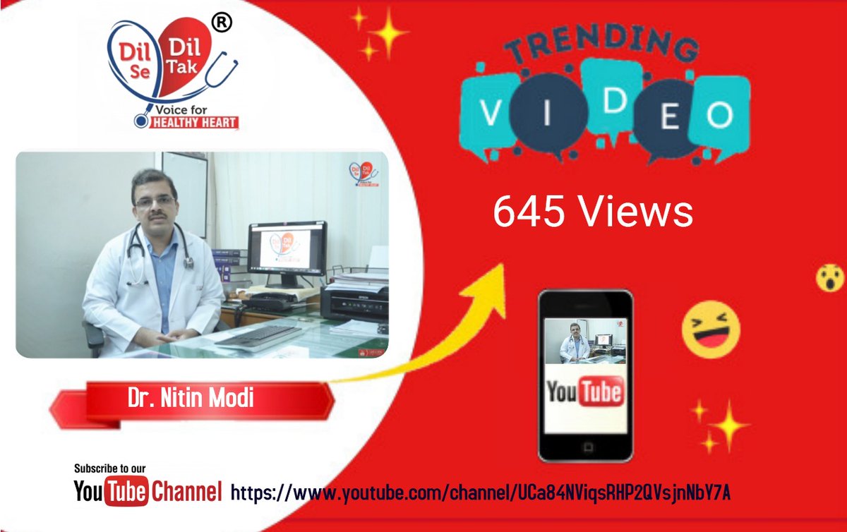 DilSeDil_Tak's tweet photo. Great Dr. Nitin Modi

Most Trending Video ...Crossed over 600 views

Like &amp; Follow our Facebook Page... for regular Heart Care updates
https://t.co/c0USbb0Wpd
#hearttalkshowindia #dilsediltakhealthyheart #drnitinmodi #heartdiseases #putmeintouch #heartcare https://t.co/XRonw6nHEP