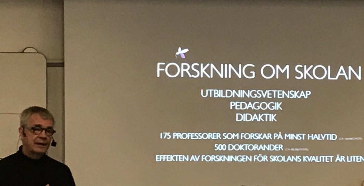 duvkr's tweet photo. #skola Tomas Kroksmark, skolprofessor i Nacka och professor emeritus. Intressant att svensk skolforskning ger låg effekt vad gäller undervisningens kvalitet. https://t.co/N5qXKrNJ8D
