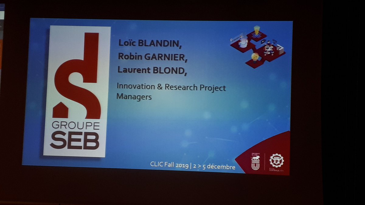 Lauréats du CLIC FALL 2019 de <a href="/CentraleLyon/">Centrale Lyon</a> pour <a href="/GroupeSEB/">Groupe SEB</a>