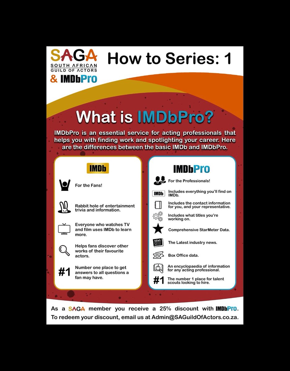 SAGActors's tweet photo. SAGA members, we’re excited to announce the launch of IMDbPro educational series with articles that help educate our members on how to optimize their IMDbPro accounts.
#IMDbPro #SAGA #iamactor https://t.co/LAKG9ko3IA