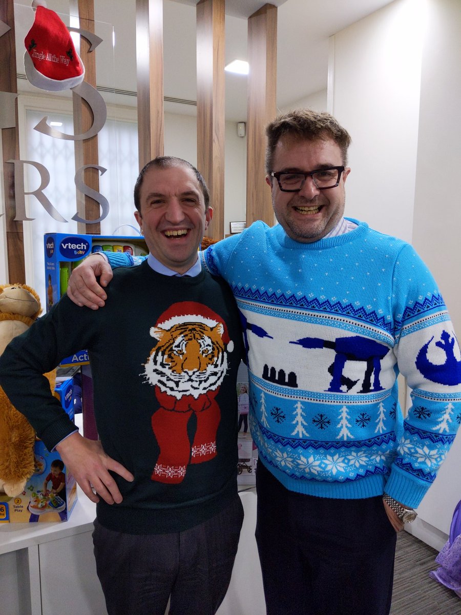 KingsInjuryTeam's tweet photo. @borrettR and @Sparkedout getting into the spirit #christmasjumperday https://t.co/NnumCnLbYB