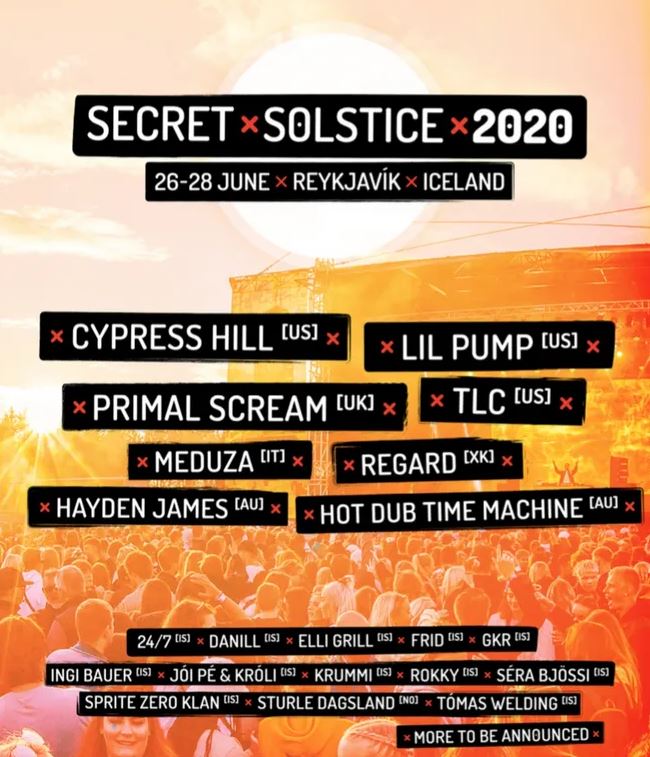 IcelandTravelTO's tweet photo. Iceland’s Most Unique Festival “Secret Solstice” Announces Phase One Lineup for Summer 2020 - https://t.co/pZPIGCjWBN #iceland #icelandmusic #icelandtravel #travel #secretsolstice #secretsolstice2020 #lineup #artists https://t.co/LjlUFHiK10
