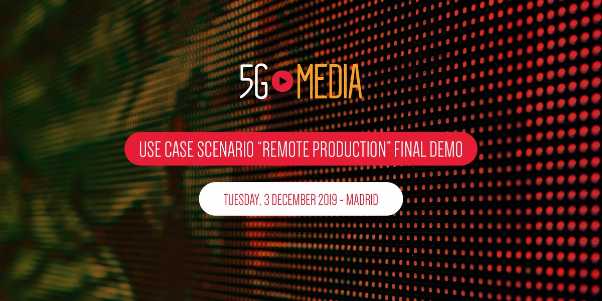 Some pictures from the UC2 Remote Production live demonstration held in #Madrid this week :)
 Stay tuned on our social media for more information about this event!
<a href="/5GPPP/">5GPPP</a> #5G #MEDIA #broadcasting <a href="/Gatv_ETSIT/">GATV - Universidad Politécnica de Madrid</a> <a href="/Telefonica/">Telefónica</a> <a href="/rtve/">RTVE</a>