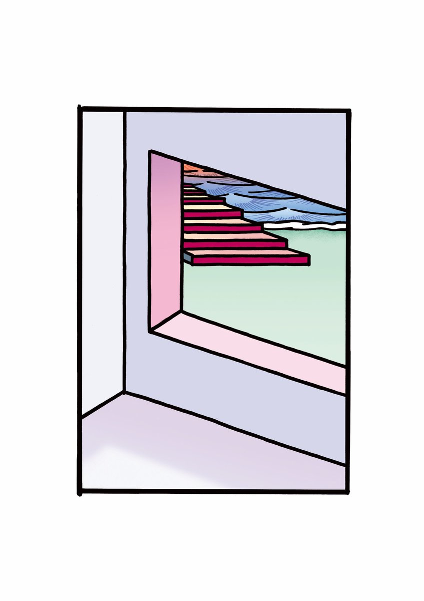 これは表紙のラフ①です 詩集を読んだあと、どこでもない場所を探しながら絵を描くの、よい散歩であった 