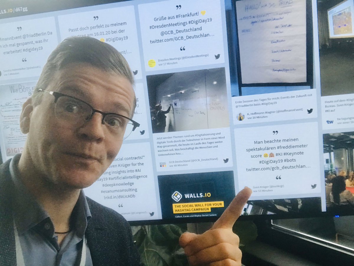 BerndFritzges's tweet photo. ...diesen Post mache ich nur, um auf die Social Wall vom #DigiDay19 zu kommen 😉 #mice #vdvo #gcb #profilneurose https://t.co/hZuoORUQIn