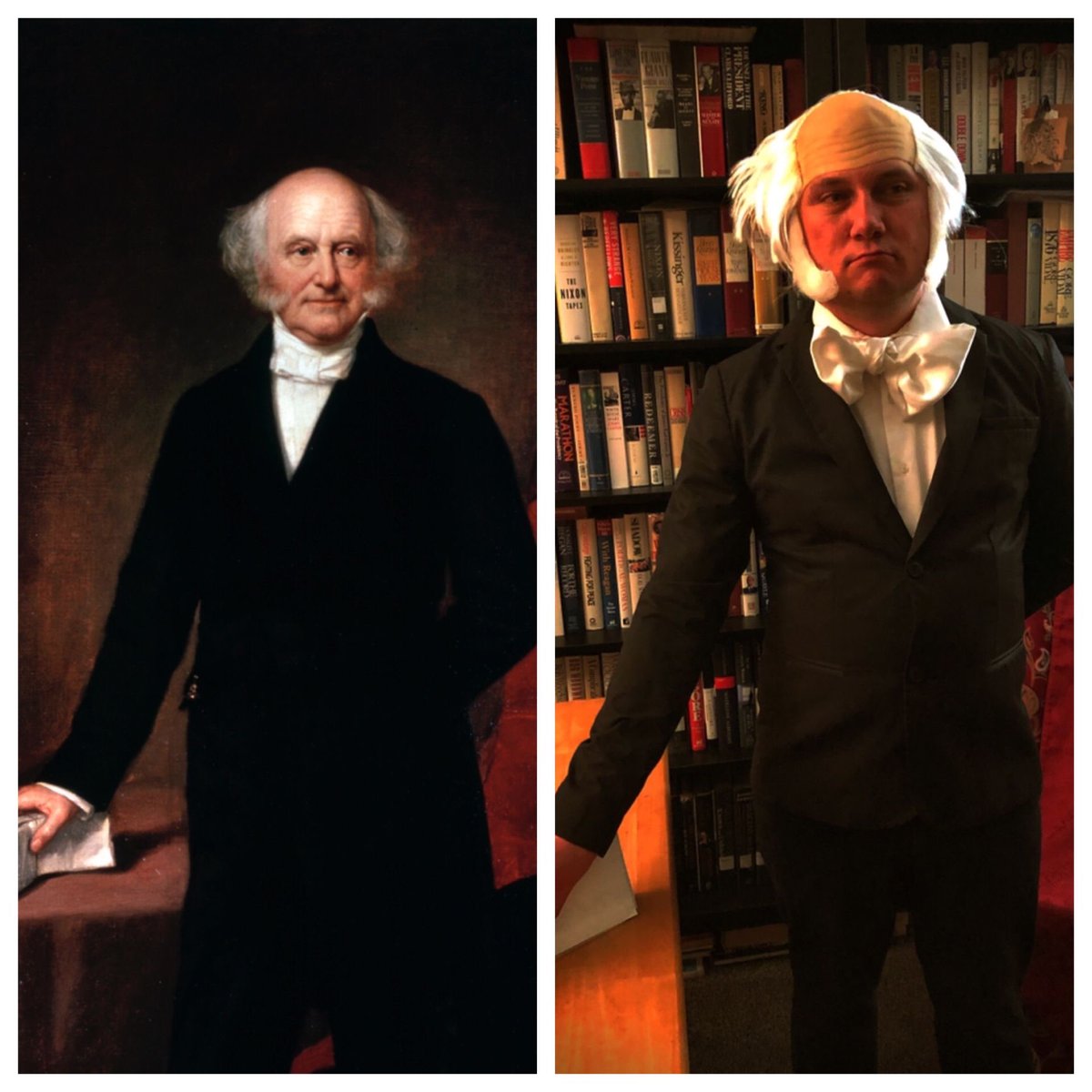 presidencies89's tweet photo. OTD in 1782, #POTUS8 Martin Van Buren was born. Nearly 237 years later, I dressed as Van Buren for Halloween. Here’s hoping Sweet Sandy Whiskers would be honored to be so remembered. #VanBuren #MVB https://t.co/E3iazV7dRV