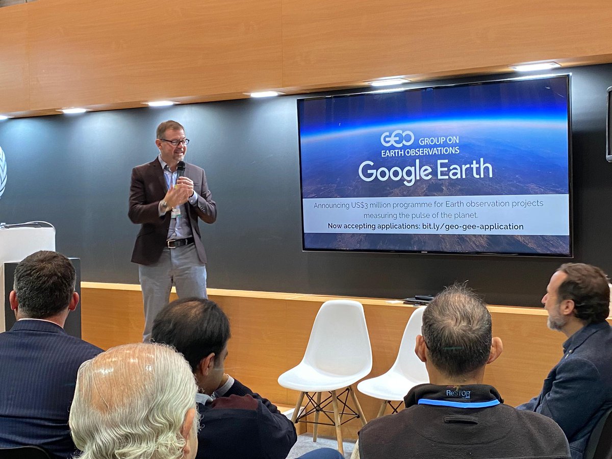 GEOSecretariat's tweet image. 🔊 Just announced at #COP25 #ResilienceLab 🔊 

GEO and @googleearth now accepting applications for #Earthobservation 🌎🛰️ #opendata projects measuring the pulse of the planet to access #EarthEngine valued at US$3 million.

➡️Submit your project proposals: earthobservations.org/article.php?id…